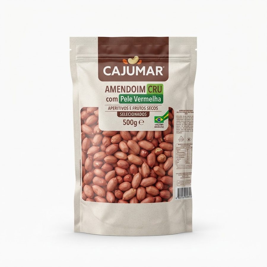 Amendoim Cru com Pele Vermelha Cajumar — produto disponível na BRAVI