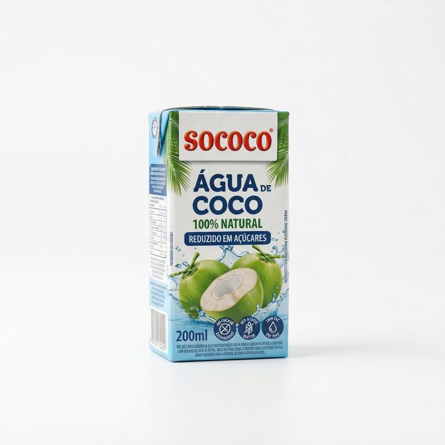 Água de Coco — 200 ml, 330 ml e 1 L Sococo — produto disponível na BRAVI