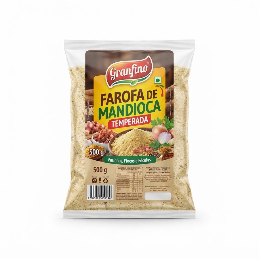 Farofa de Mandioca Temperada 500 g Granfino — produto disponível na BRAVI