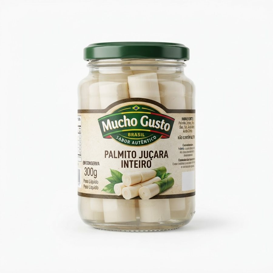 Palmito Juçara Inteiro 300 g Mucho Gusto — produto disponível na BRAVI