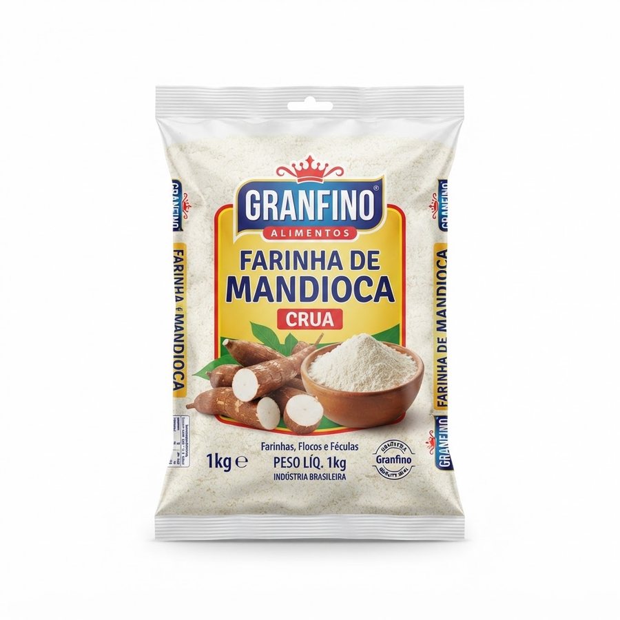 Farinha de Mandioca Crua 1 kg Granfino — produto disponível na BRAVI
